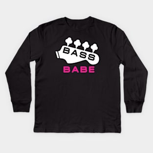 Bass player girl Kids Long Sleeve T-Shirt